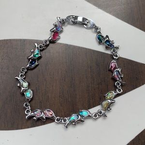 Dolphin silver and rainbow bracelet